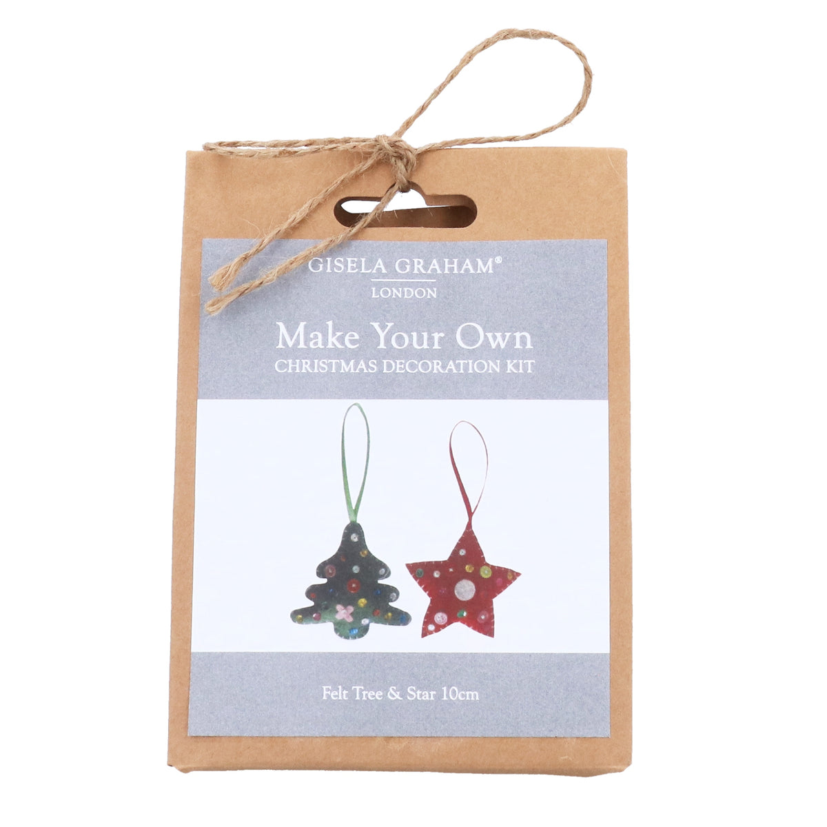 Christmas Make-Your-Own: Felt Chritmas Tree Star 2 Pack  - Assorted Colours - Gisela Graham