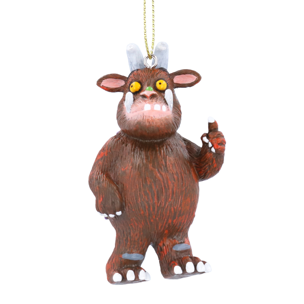 Christmas Hanging Dec: Resin Gruffalo  - Brown - Gisela Graham