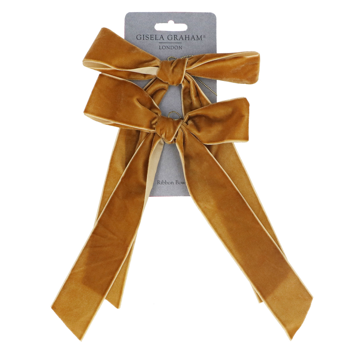 Christmas Tree Decoration: Bow Pack Of 2 - Gold - Gisela Graham