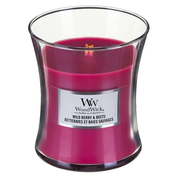 Candle: Scented Woodwick Glass Mini Jar 3oz - Wild Berry & Beets