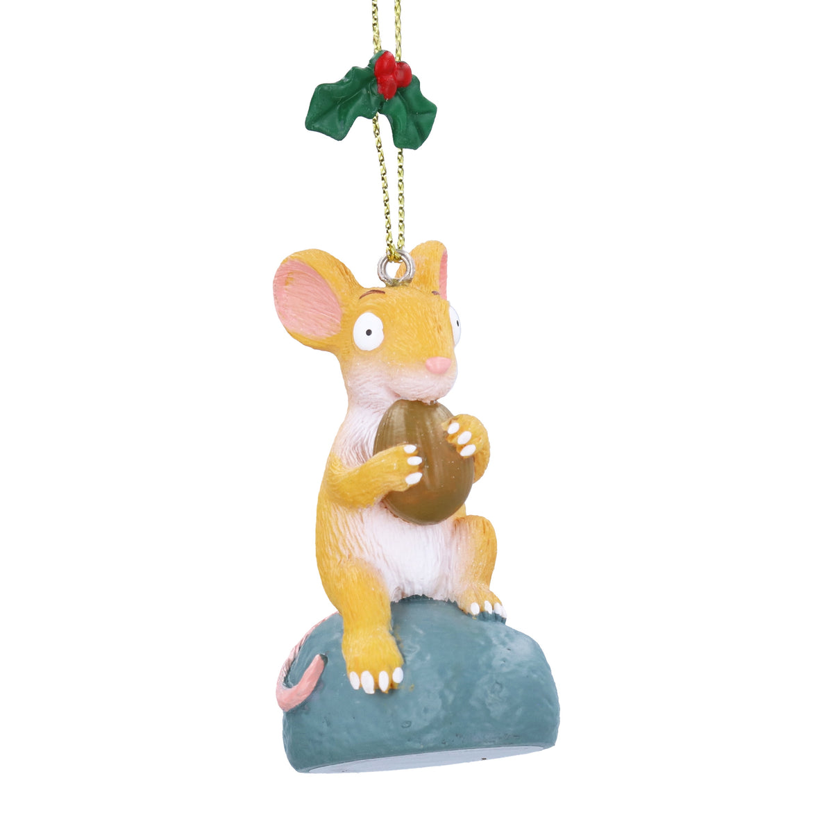 Christmas Hanging Dec: Resin Mouse With Nut - Gisela Graham