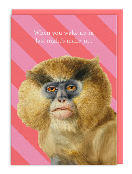 Birthday  Card: Neon Coral  Last Night's Make Up Natural History Museum - Ohh Deer