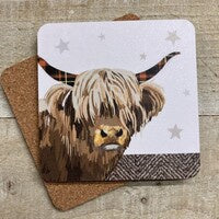 Coaster: Highland Cow - White - White Cotton Card
