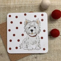 Coaster: Fun Dog Theme Cork Backing - Various - White Cotton