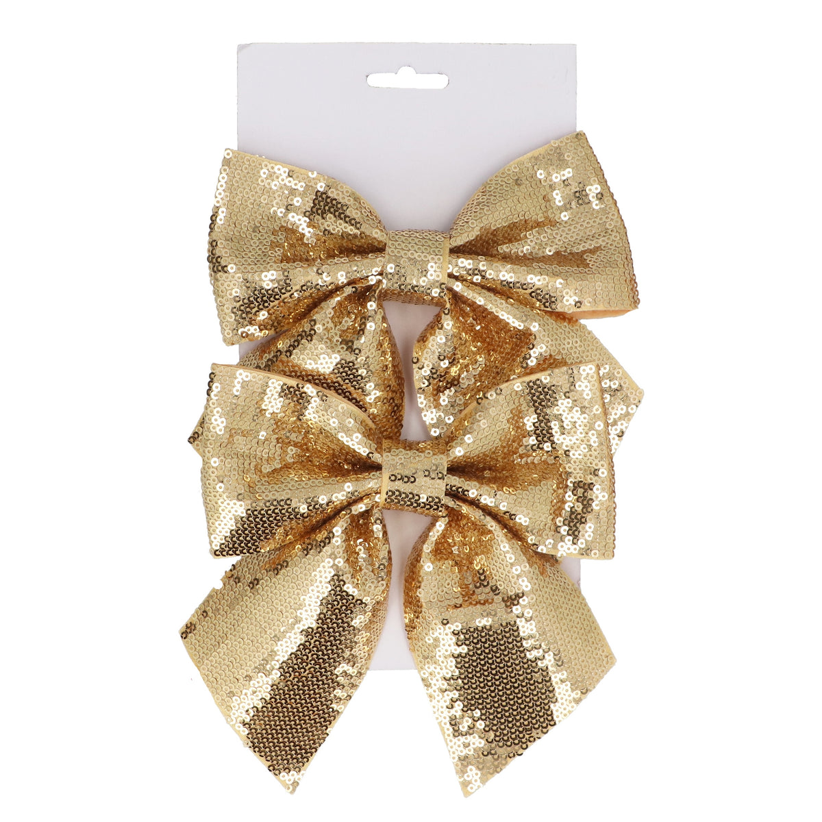 Christmas Tree Decoration: Shiny Bow Pack Of 2 - Gold - Gisela Graham