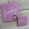 Keyring: Best Grandma- Pink - White Cotton Cards