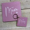 Keyring: Best Ever Mummy - Pink - White Cotton Cards