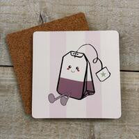 Coaster: Fun Cork Backing  - Various - White Cotton