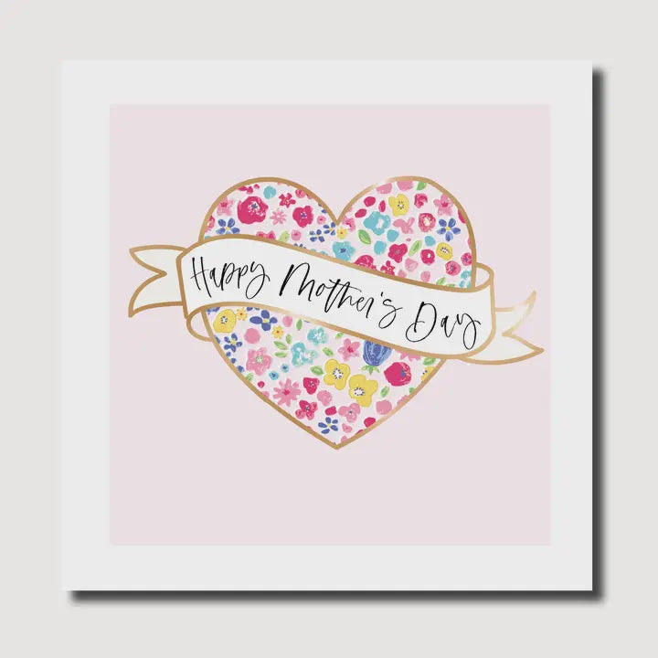 Mother's Day Card: Floral Heart - Pink - Marina B