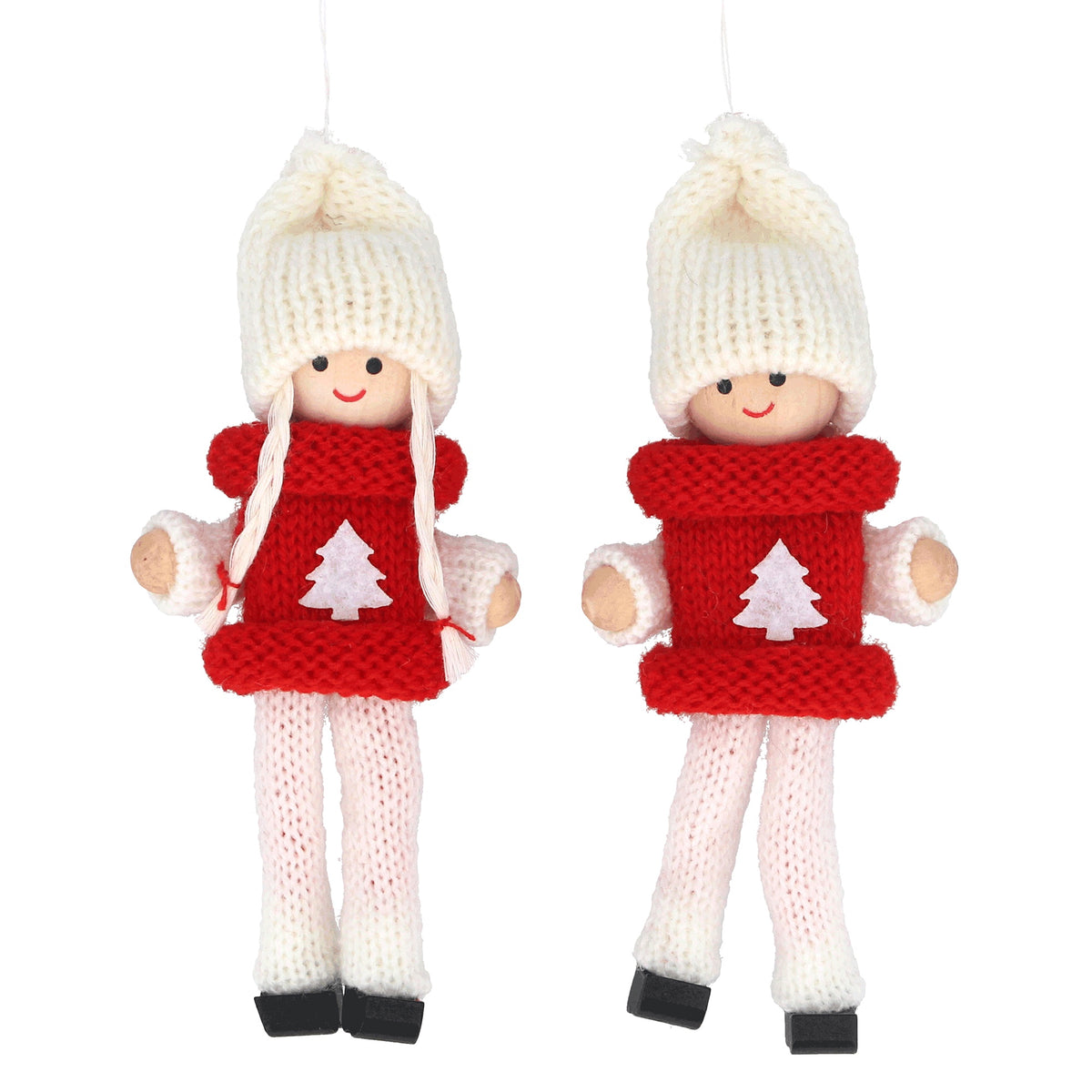 Christmas Hanging Dec: Knitted Child Jumper - Red - Gisela Graham