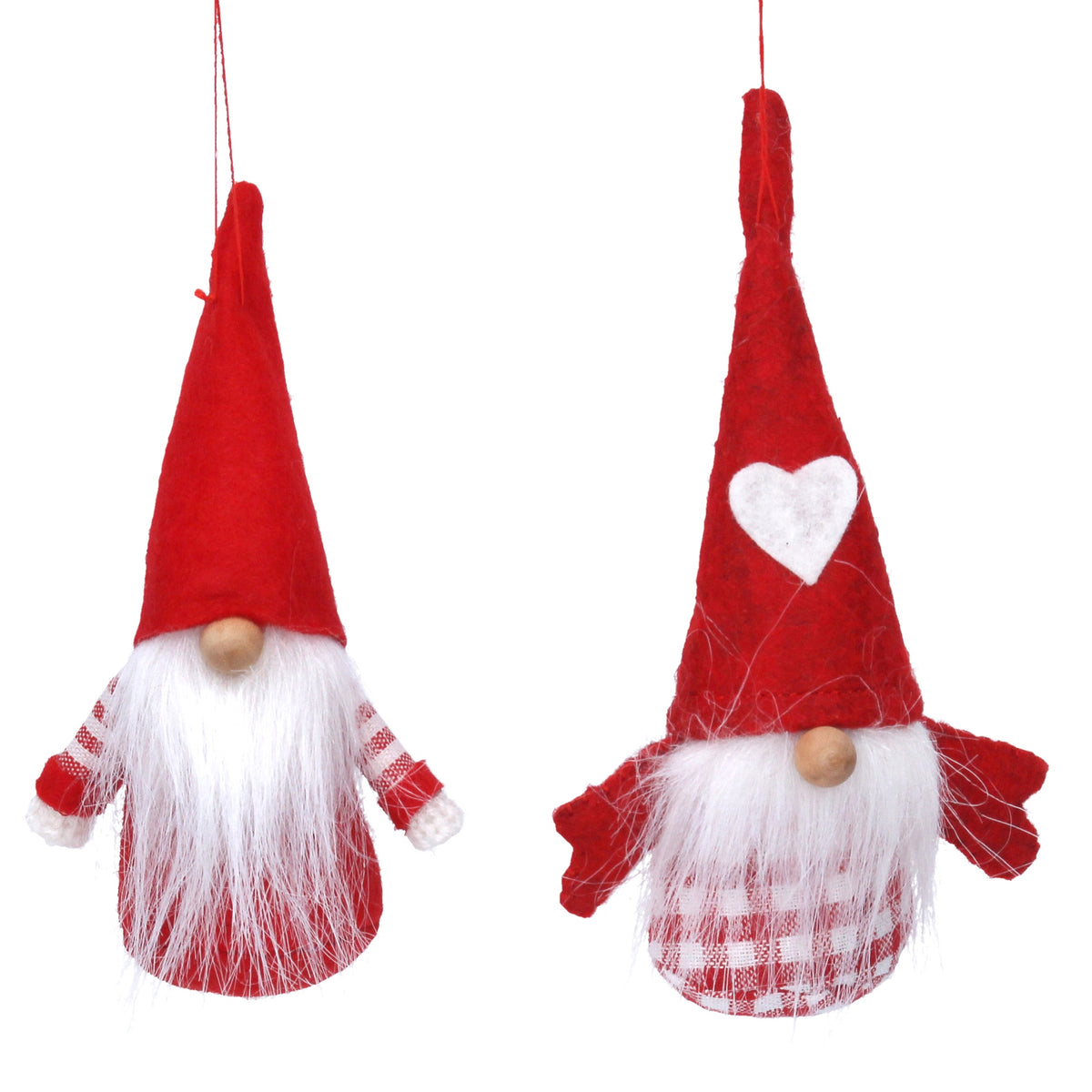 Christmas Hanging Dec: Fabric Nordic Santa Gonk - Red - Gisela Graham