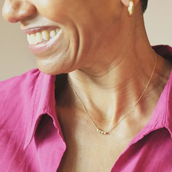 Necklace: Sterling Silver Charm Mama - Gold - Lisa Angel