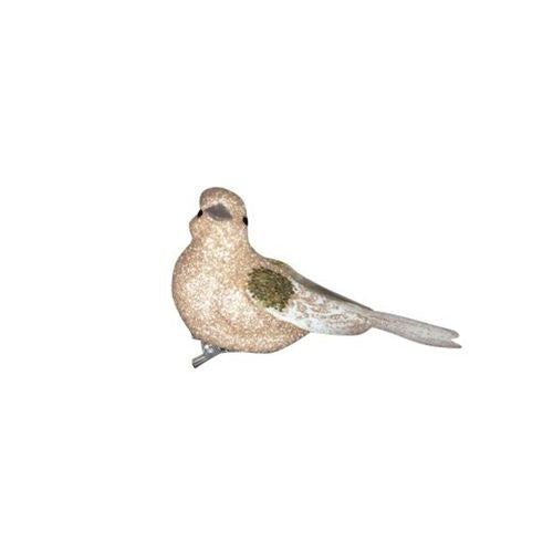 Christmas Tree Decoration: Feather Bird Clip on - Gold - Gisela Graham