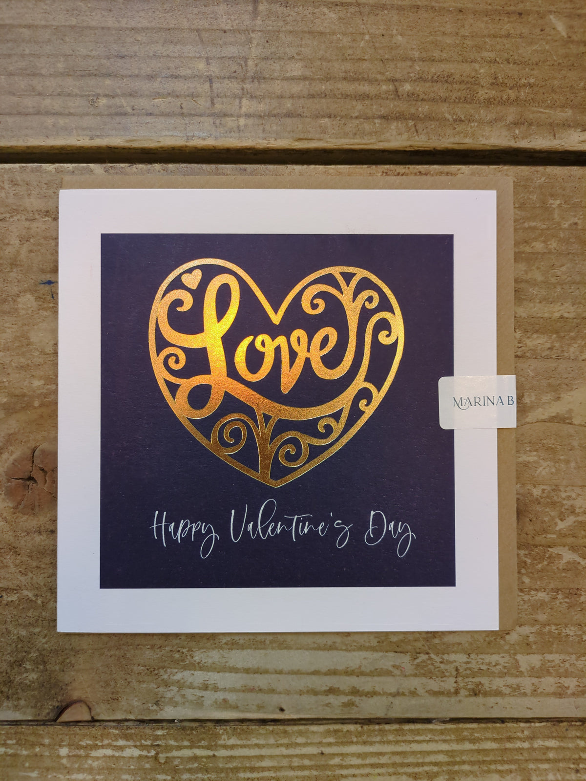 Valentines Card: Foil Love Heart - Marina B