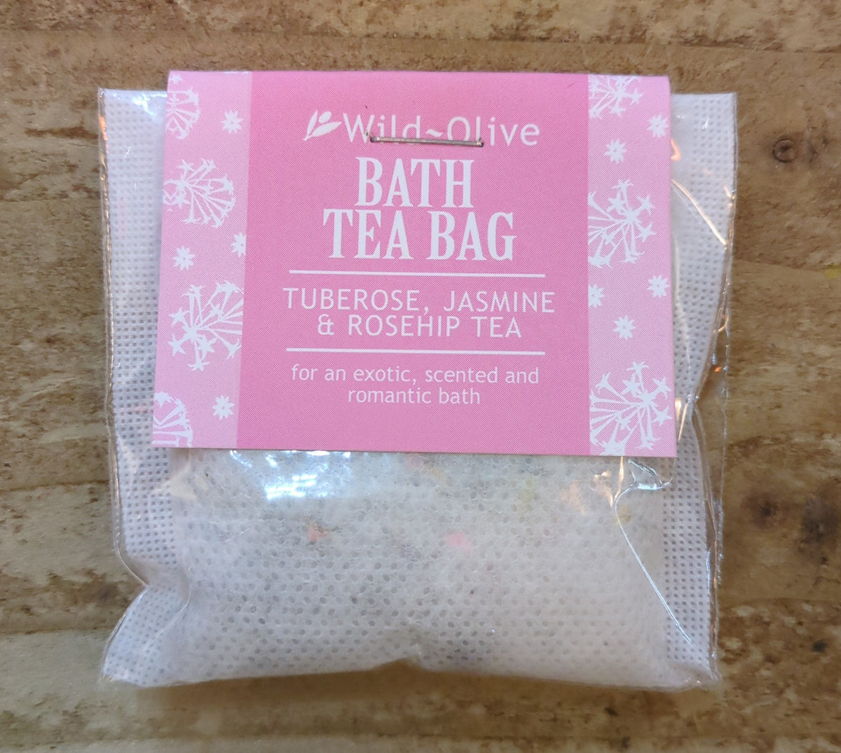 Bath Tea Bag: Tuberose, Jasmine & Rosehip Handmade Natural Ingredients Essentail Oils - Wild Olive