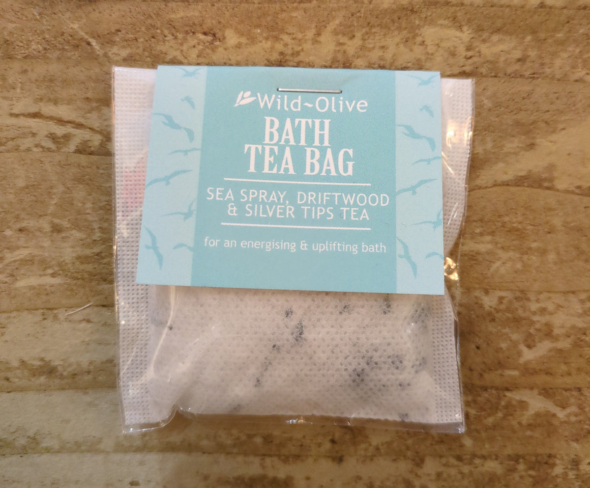 Bath Tea Bag: Seaspray & Silver Tips Handmade Natural Ingredients Essentail Oils - Wild Olive