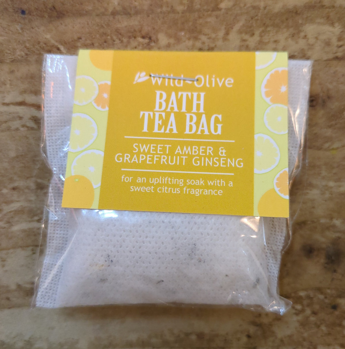 Bath Tea Bag: Sweet Amber & Grapefruit Ginseng Handmade Natural Ingredients Essentail Oils - Wild Olive