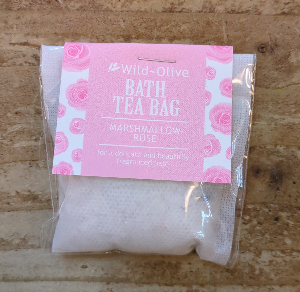 Bath Tea Bag: Marshmallow Rose Handmade Natural Ingredients Essentail Oils - Wild Olive