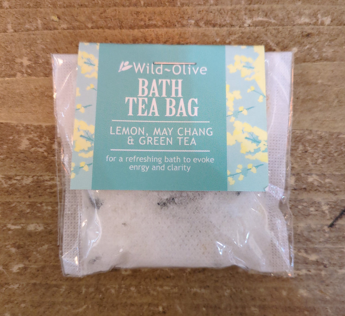 Bath Tea Bag: Lemon May Chang and Green Tea Handmade Natural Ingredients Essentail Oils - Wild Olive