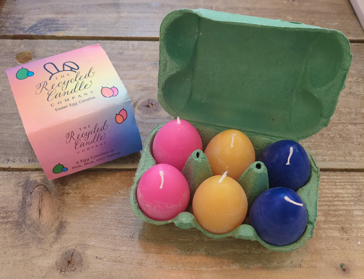 Easter Box of 6 Egg Candles - Assorted Colours