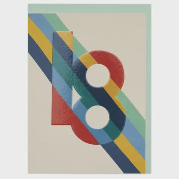 Age 18th Card: Male Number Bright - Multicolour - Raspberry Blossom