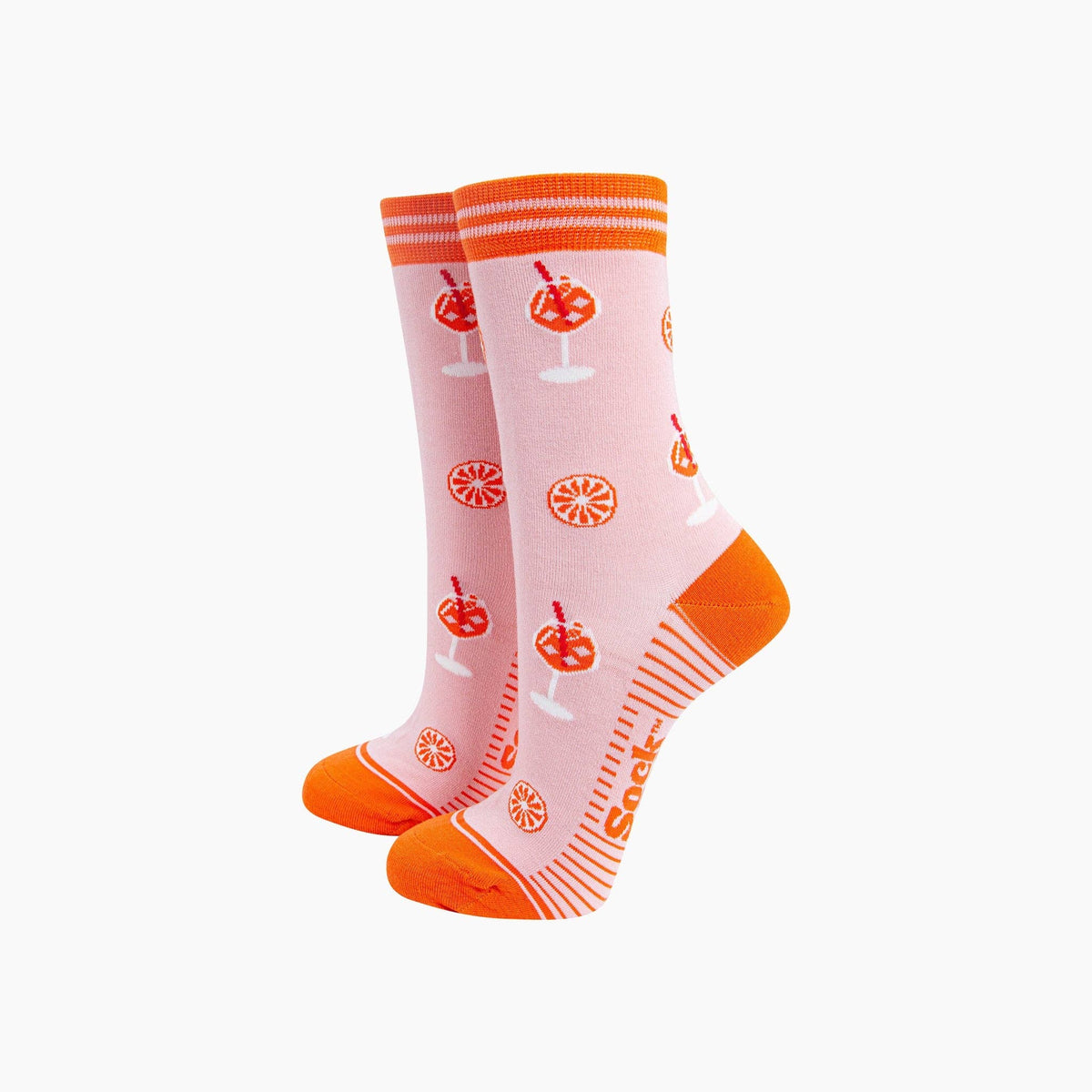 Ladies Socks: Aperitivo Spritz Bamboo  in Pink - Sock Talk