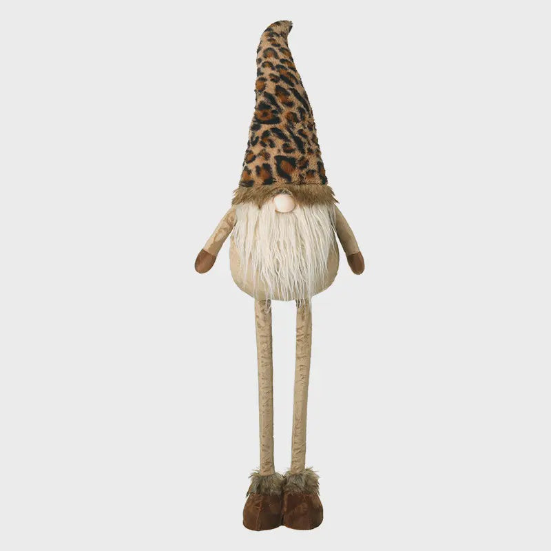 Christmas Character: Fabric Gonk Tall Legs With Hat - Leopard- Heaven Sends
