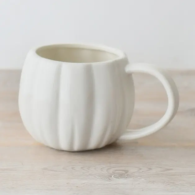 Mug: Ceramic  Pumpkin - White  - Gainsborough Giftware