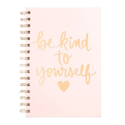 Journal: Vegan Leather Spiral Be Kind To Yourself 6x8 - Pink - Oli Olsen