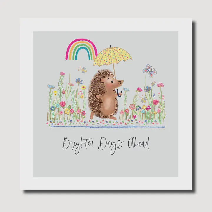 Birthday Card: Hedgehog With Umbrella- Marina B