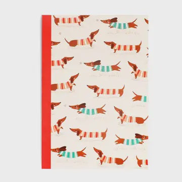 Notebook: A5 Cute Sausage Dogs - Lined 60 Pages - Rex London
