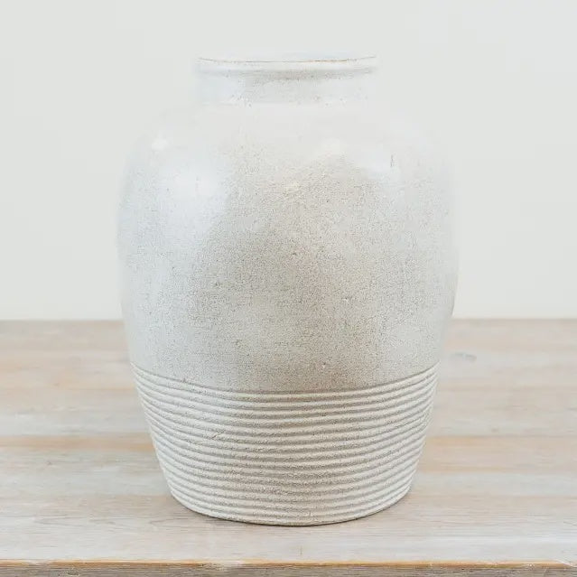 Vase: Stone Elegant Traditional Design - White - Gainsborough Giftware