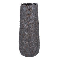 Vase: Stoneware Metallic Bronze Mushroom  - Charcoal Grey - Gisela Graham