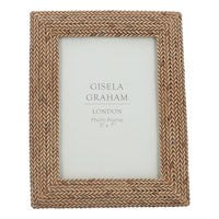 Photo Frame: Resin Herringbone Weave  - Brown - Gisela Graham