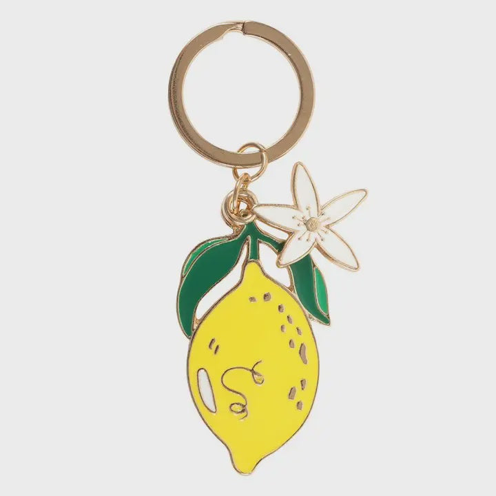 Keyring: Enamel Flower Lemon - Something Different