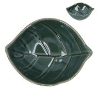 Decorative Bowl: Stoneware Leaf  Mini  - Green - Gisela Graham
