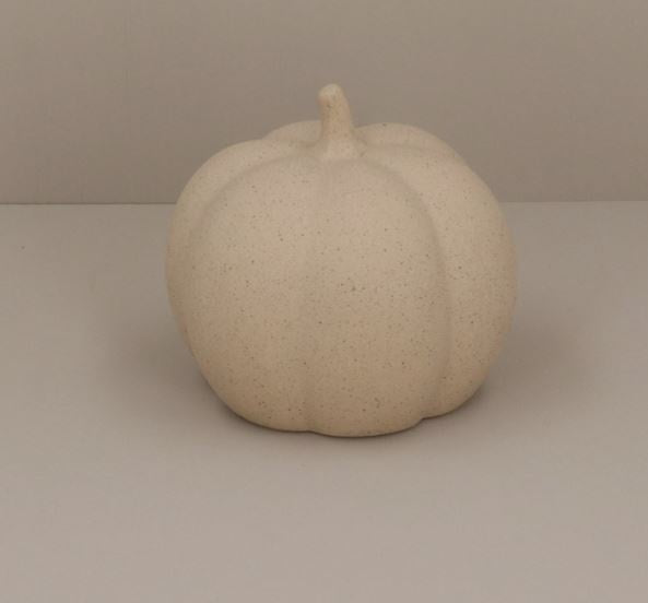 Ornament: Ceramic Bisque Matt Pumpkin Small- Natural- Gisela Graham