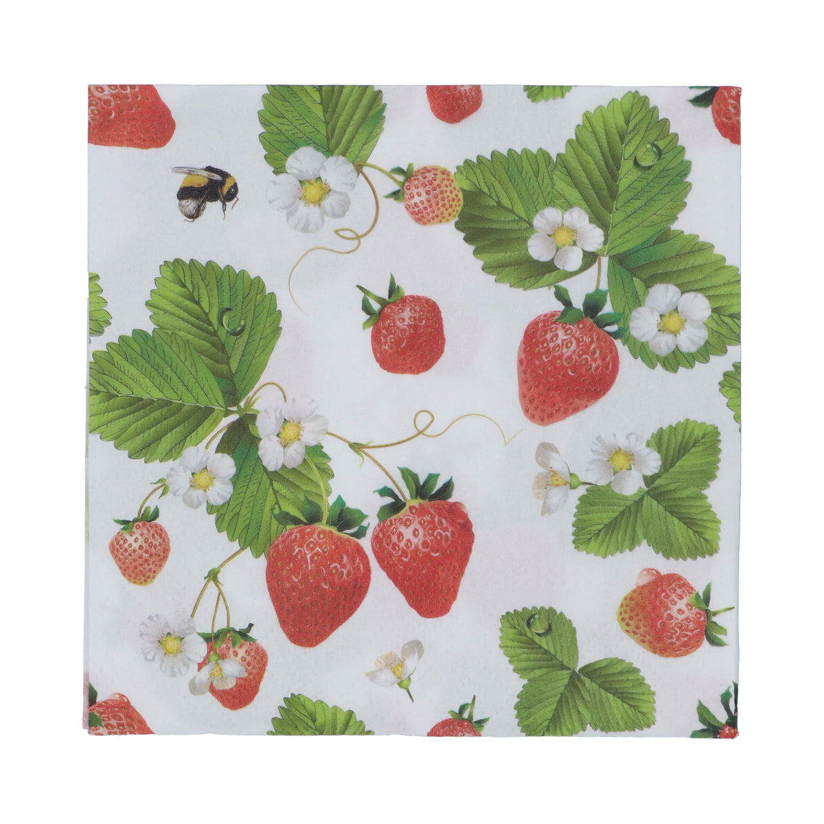 Napkins: Paper Fun Strawberries - Red - Gisela Graham