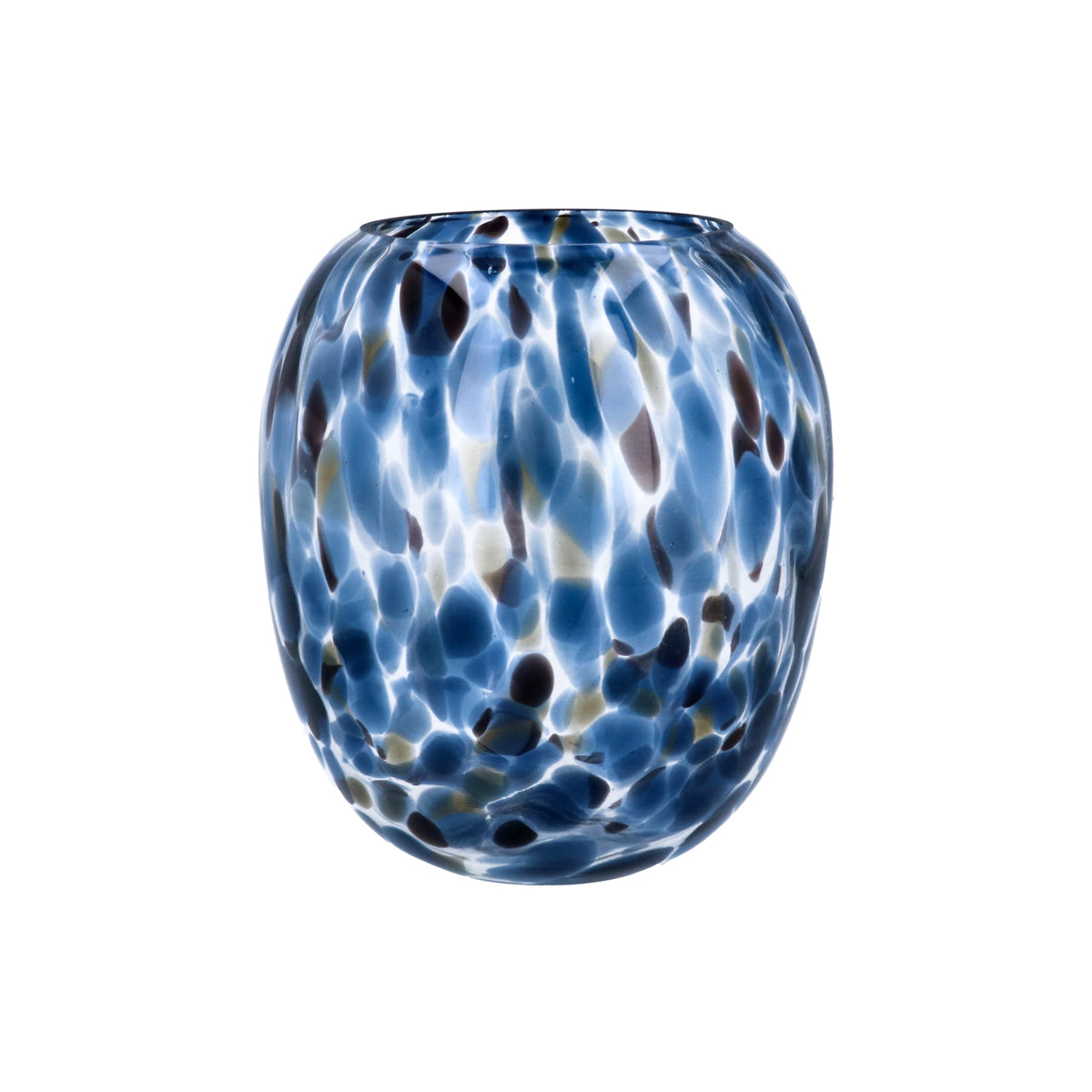 Vase:  Glass Tortoiseshell Balloon Small - Blue - Gisela Graham