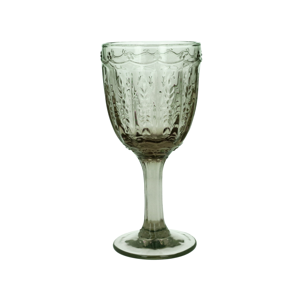 Glass Goblet : Green Pressed Glass - Green - Gisela Graham