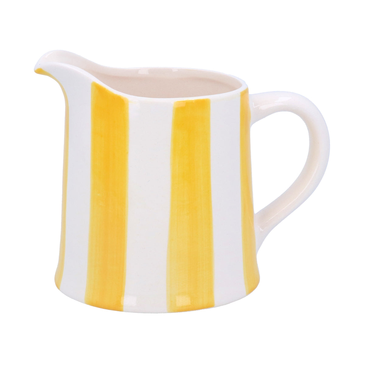 Jug: Ceramic Bright Striped - Yellow - Gisela Graham