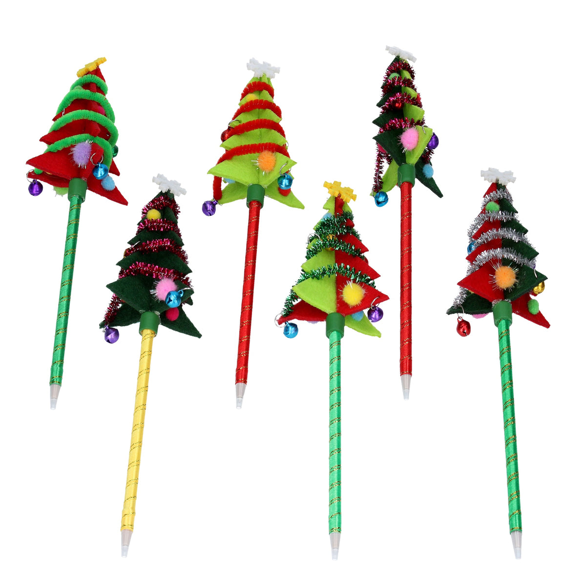 Christmas Pen: Felt Fabric Christmas Tree Assorted - Red & Green - Gisela Graham