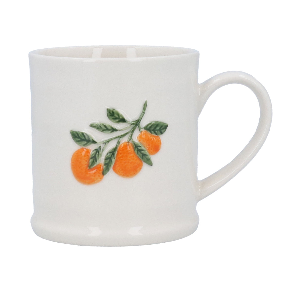 Mug: Stoneware Raised Oranges - Cream- Gisela Graham