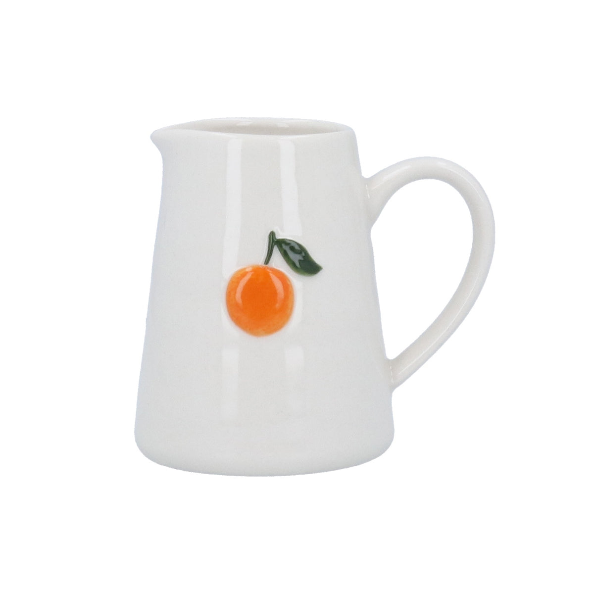 Mini Jug: Stoneware Raised Orange - Cream- Gisela Graham