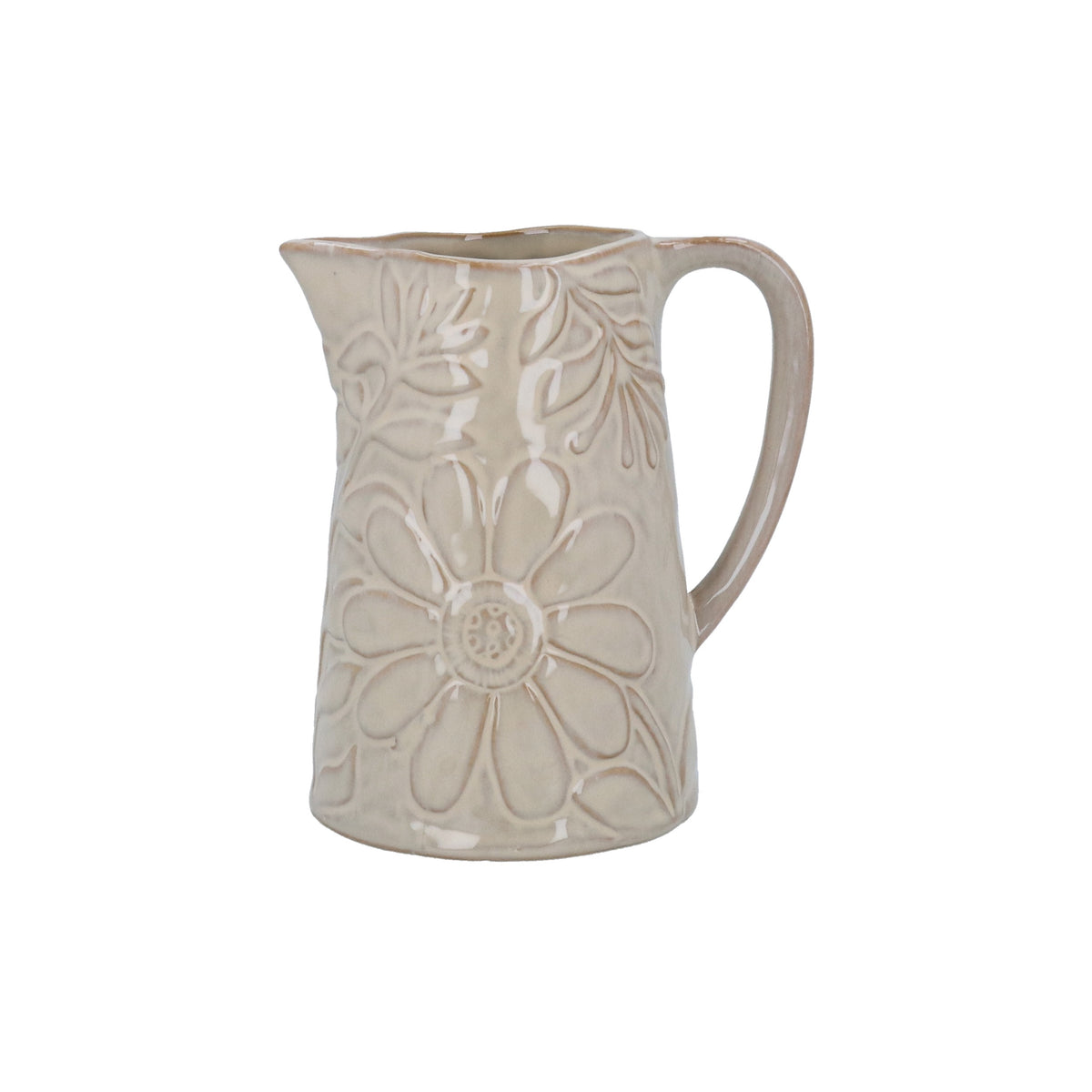 Jug: Porcelain Floral Small - Taupe - Gisela Graham