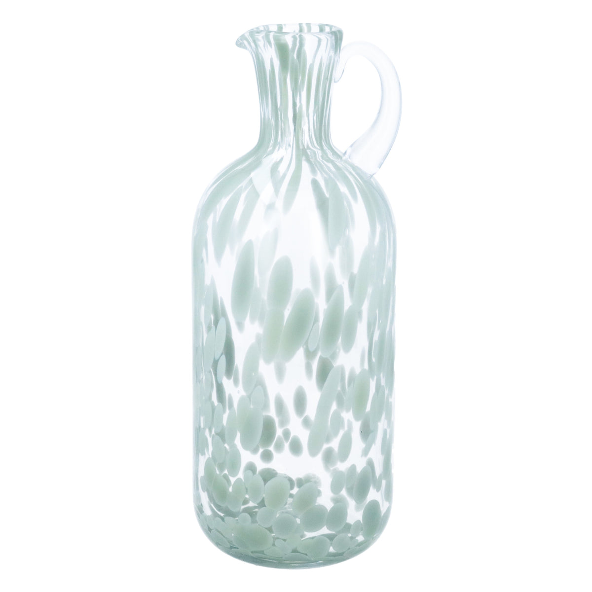 Vase Jug: Glass Tortoiseshell Large - Sage Green - Gisela Graham