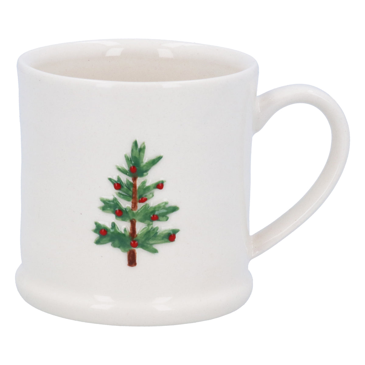 Mini Mug: Stoneware Christmas Tree - Cream - Gisela Graham