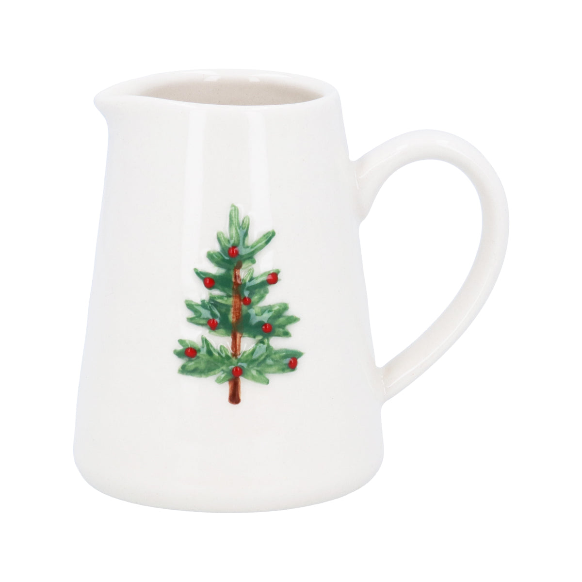 Mini Jug: Stoneware Christmas Tree - Cream - Gisela Graham