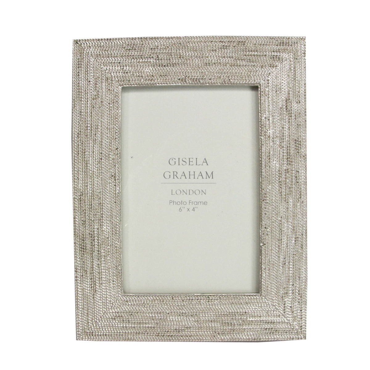 Picture Frame: Rectangular Distressed Beaded 6 x 4 - Silver-  Gisela Graham