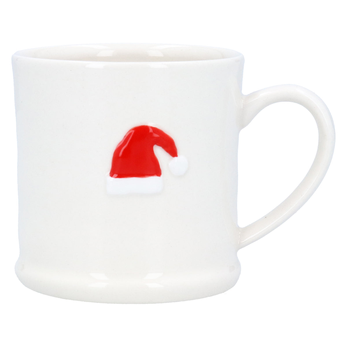 Mini Mug: Stoneware Raised Santa Hat - Cream - Gisela Graham